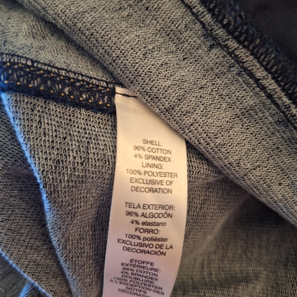 NWOT Chico's Zenergy Denim Military Jacket Red Gold Size 2 Is Same As Large - Picture 5 of 5